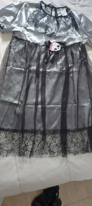 Vestido Halloween Negro y Plateado
