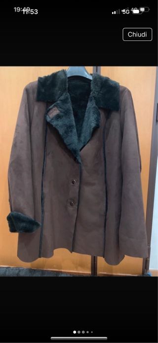 Cappotto marrone con interno verde oliva