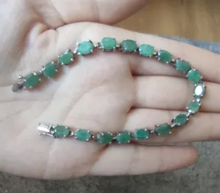 Esclava con esmeraldas auténticas