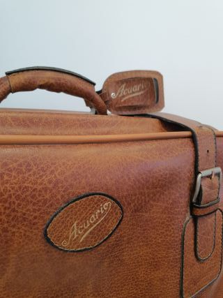 Valigia BARGAIN MALQUER e valigia in pelle vintage AQUARIUM