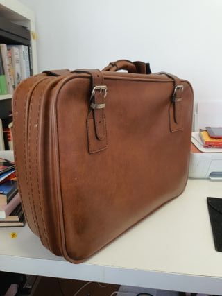 Valigia BARGAIN MALQUER e valigia in pelle vintage AQUARIUM