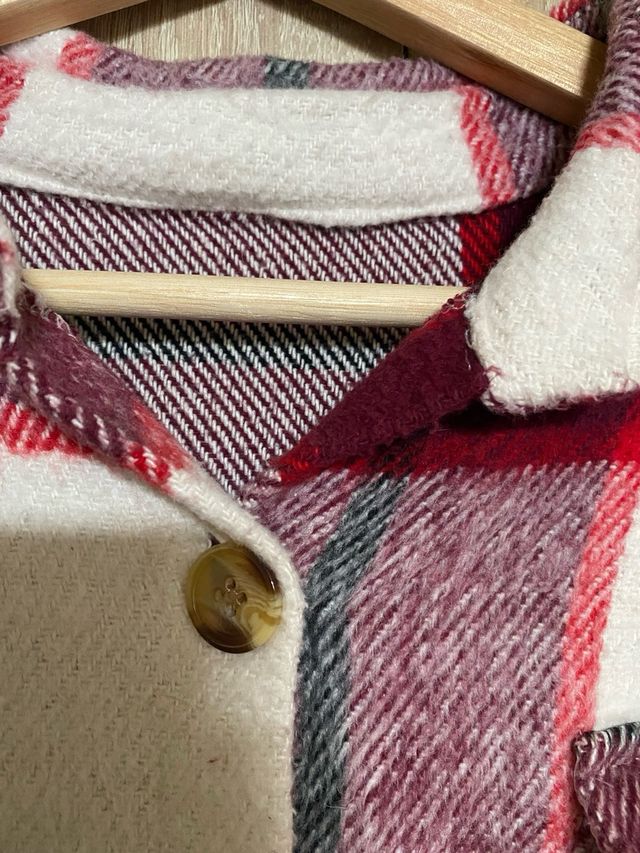 Sobrecamisa cuadros roja y blanca