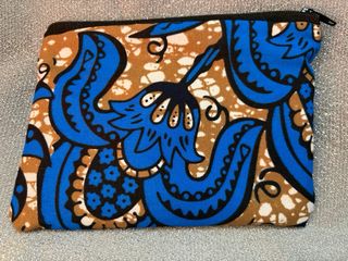 Pochette etnica handmade blu e marrone vintage