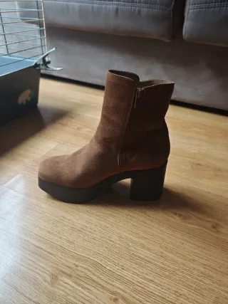 Botín Porronet Serraje Plataforma Marrón