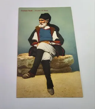 Cartolina d'epoca Costumi Sardi - Vecchio di Nuoro