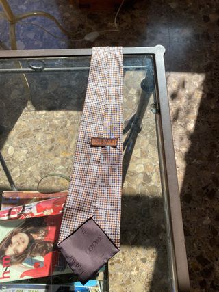 Corbata Loewe Cuadros Marrón y Gris