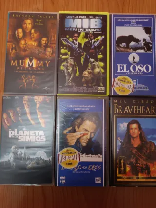 Lote 6 Películas VHS Acción y Aventura