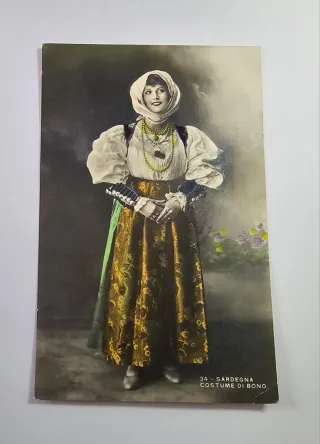 Cartolina Antica Sardegna Costume di Bono Viaggiat