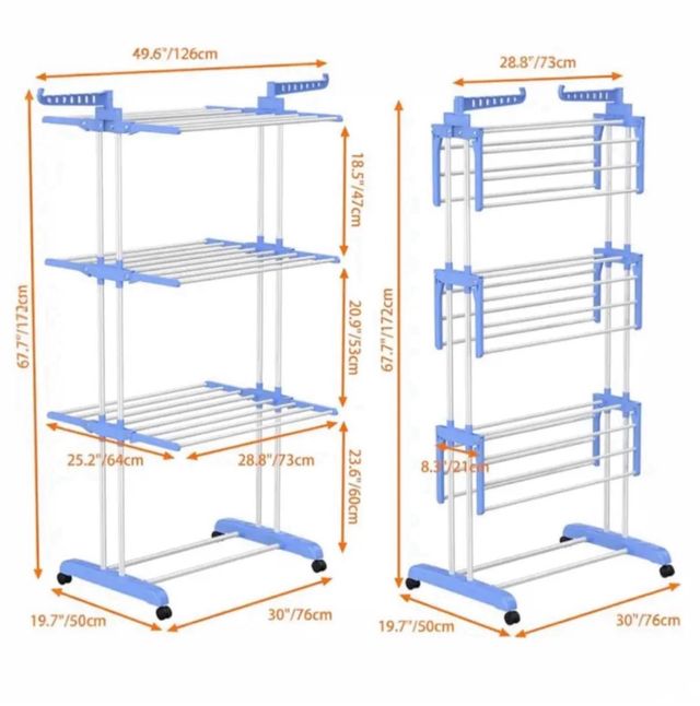 Stendibiancheria pieghevole verticale a 4 livelli