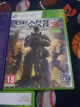 Lote 3 juegos Xbox 360: Gears of War 3, Sonic Raci
