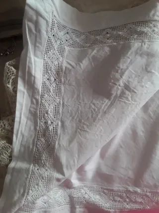 Juego cuna rosa antiguo encimera y almohadón