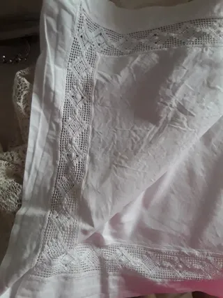 Juego cuna rosa antiguo encimera y almohadón