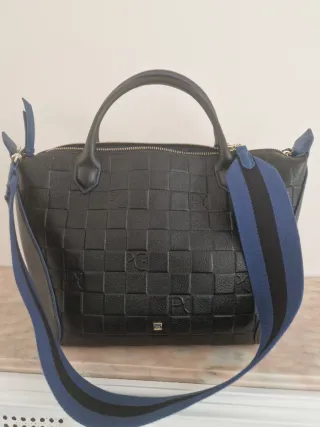 Bolso Piel Purificación García Negro/Azul