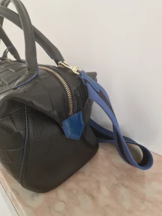 Bolso Piel Purificación García Negro/Azul