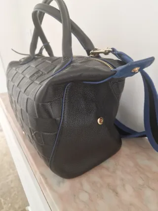 Bolso Piel Purificación García Negro/Azul