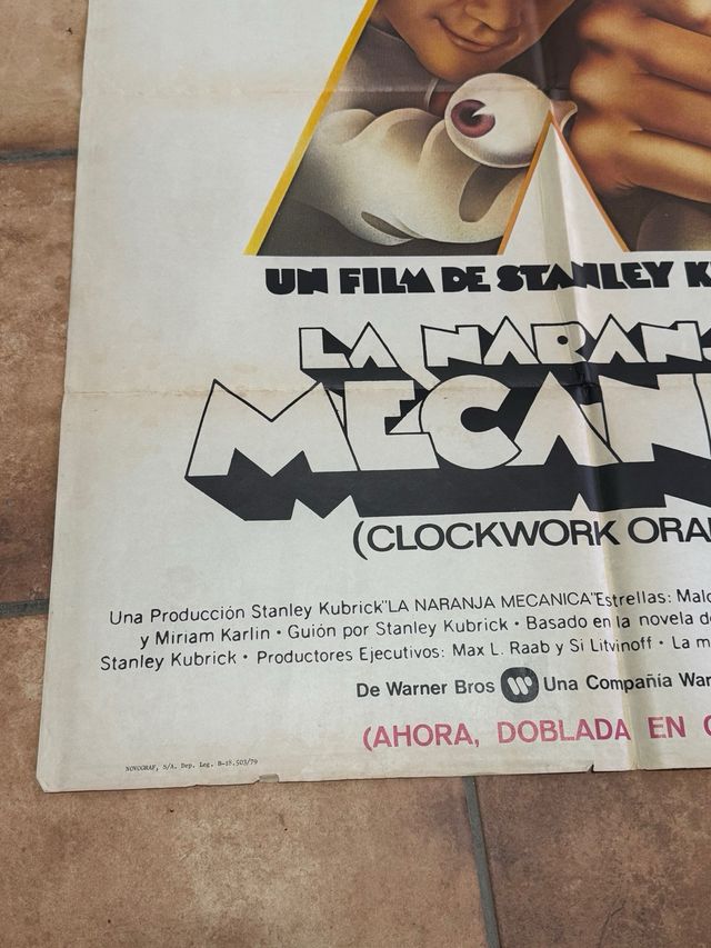 La Naranja Mecánica Poster Original Kubrick 1979