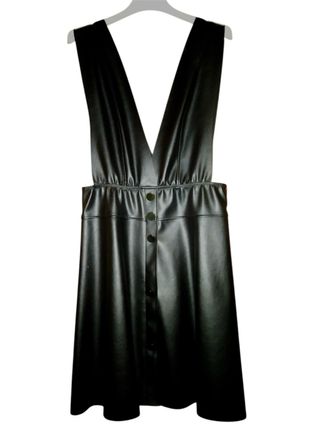 Abito nero in ecopelle