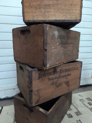 Cajas de madera antiguas farmacia. Precio unidad