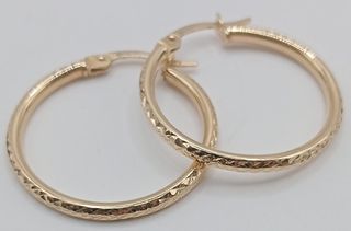 Aros Tallados de oro 18k, 1,75gr, Ref. O-282.