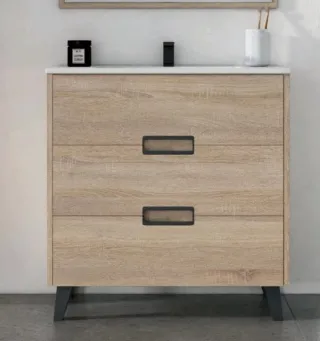 Mueble de baño madera y metal