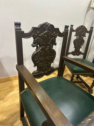 Mesa y Sillas Despacho Señoriales Madera