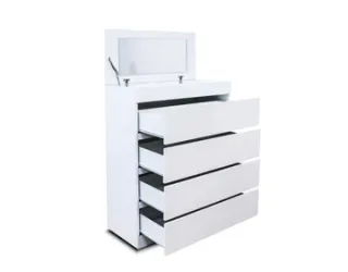 Cómoda blanca con espejo