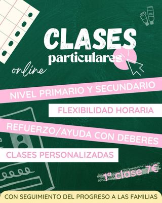Refuerzo escolar, clases particulares
