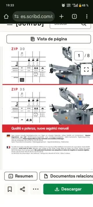 Sierra de cinta Thomas ZIP 35