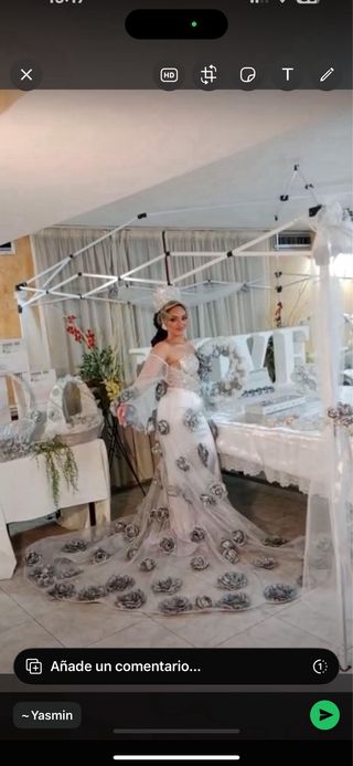 Bata Novia gitana lleno de flores