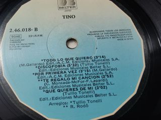 Vinilo Tino Pop Rock Internacional
