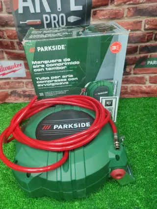 Manguera aire comprimido Parkside con tambor