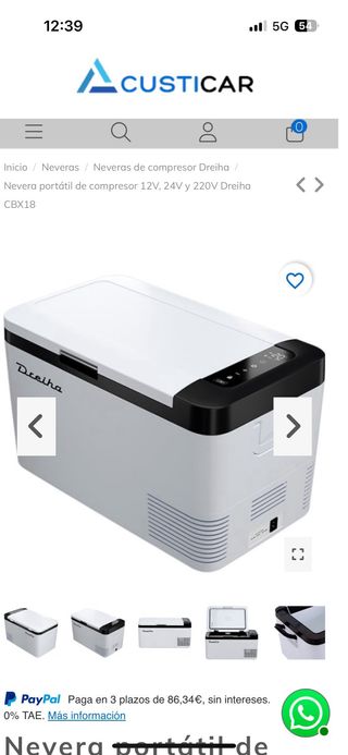 Nevera portátil compresor 12V/24V/220V Dreiha