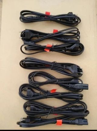 Lote 10 cables de corriente