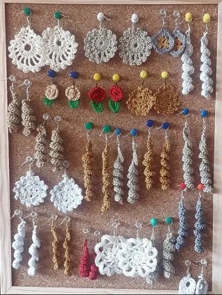 Pendientes crochet hechos a mano