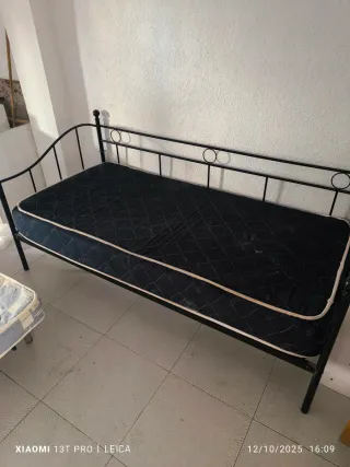 2 Camas individual con colchón y diván 90x190