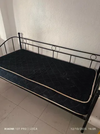 2 Camas individual con colchón y diván 90x190