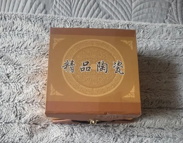 Juego de té Chino Cerámica Azul y Blanco