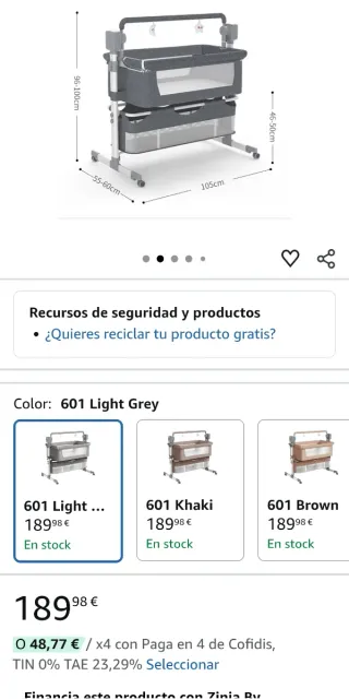 Cuna colecho mecedora eléctrica