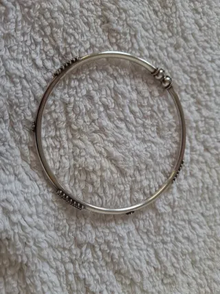 Pulsera rígida plata estilo hindú