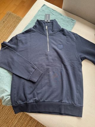 Jersey Polo Club media cremallera azul