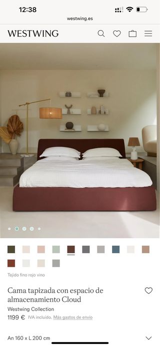 Cama tapizada Cloud Westwing Collection