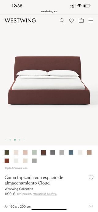 Cama tapizada Cloud Westwing Collection