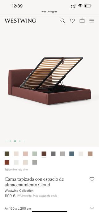 Cama tapizada Cloud Westwing Collection