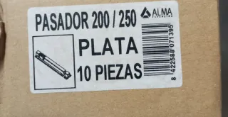 Pasador puerta aluminio plata 250mm
