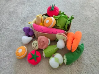 Set Peluches Frutas y Verduras