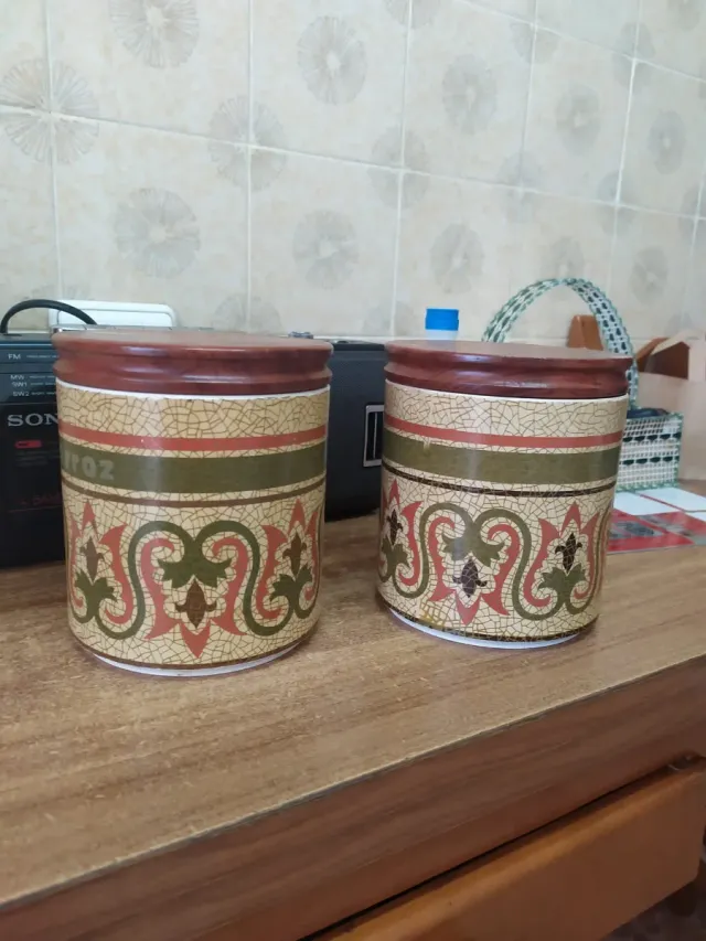 Botes de cerámica cocina vintage. 7 botes