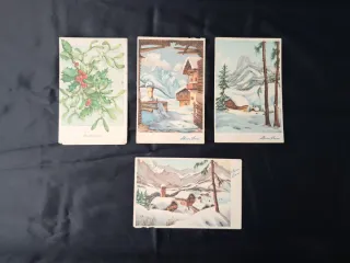 Cartoline di Natale non viaggiate,  vintage