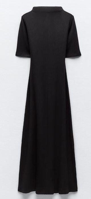 Vestido evasé rib de Zara XS (34)