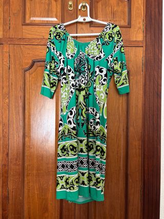 Vestido El Corte Inglés Verde Estampado