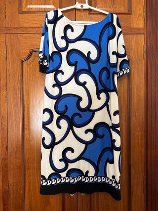 Vestido El Corte Inglés Azul y Blanco